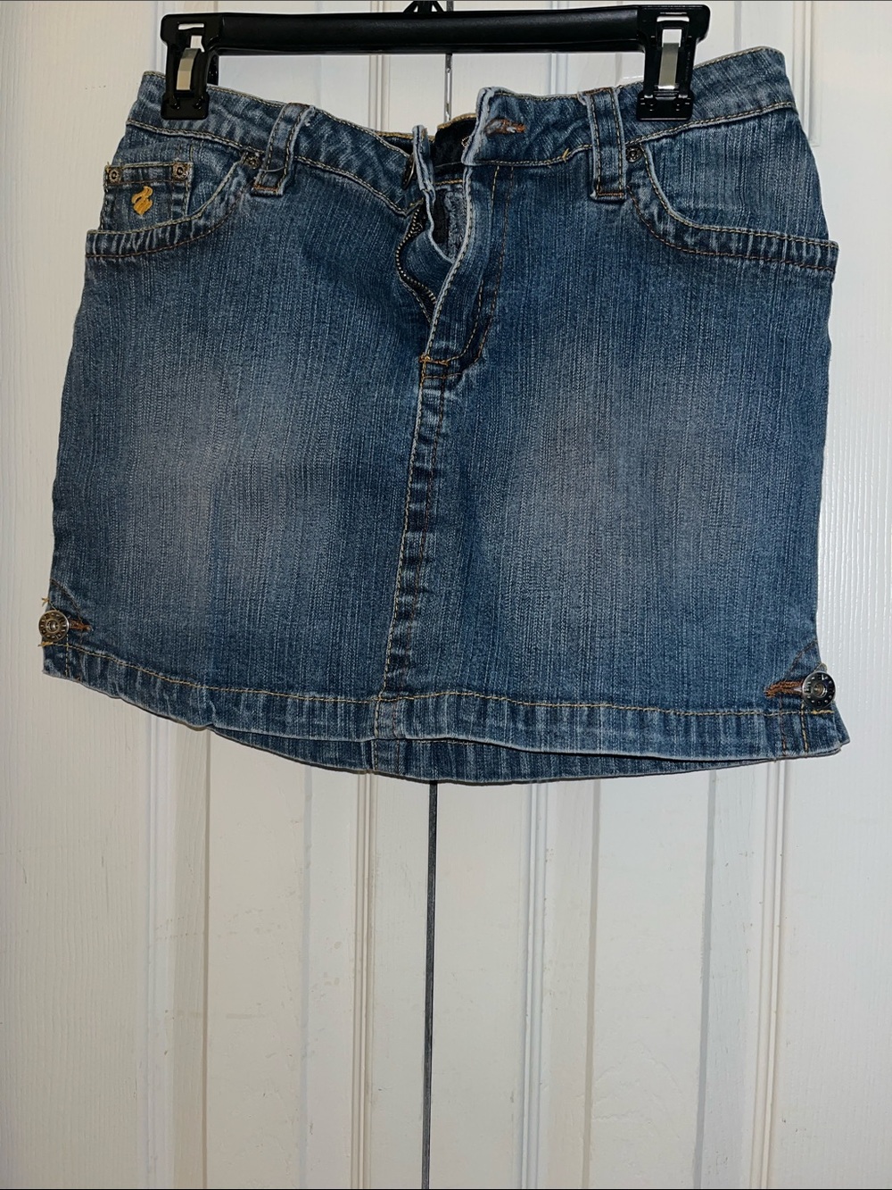 Rocawear Blue Denim Midi Skirt with Subtle Fade